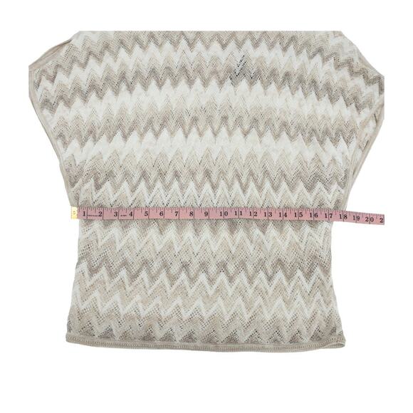 WHBM Small Chevron Knit Top Beige Neutral Crisscross Back Boho Chic Sweater - Picture 11 of 11